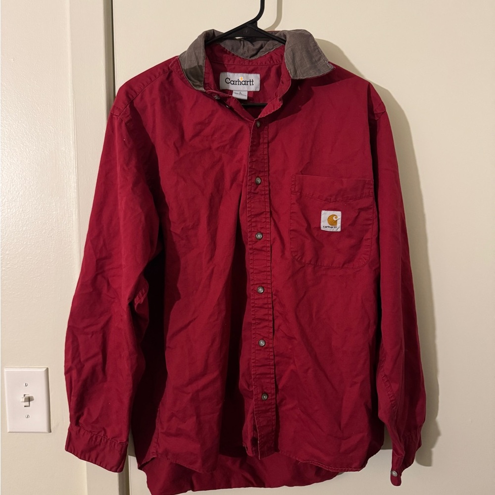 Carhartt Red Button-Up Shirt